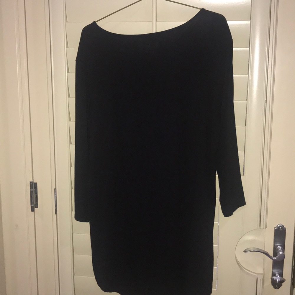 Animal Print Front Tunic Solid Black Back. - image 2